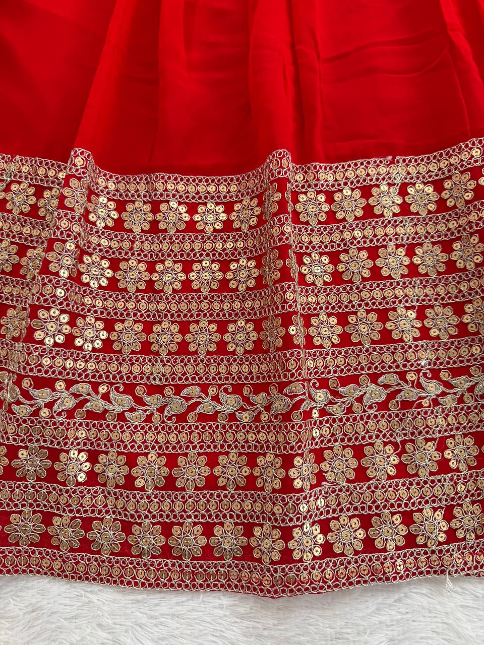 Red Long Anarkali Gown with Dupatta – Wedding & Festive Wear
