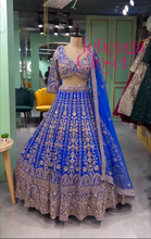 Load image into Gallery viewer, Royal Blue Georgette Heavy Coding Work Lehenga Choli
