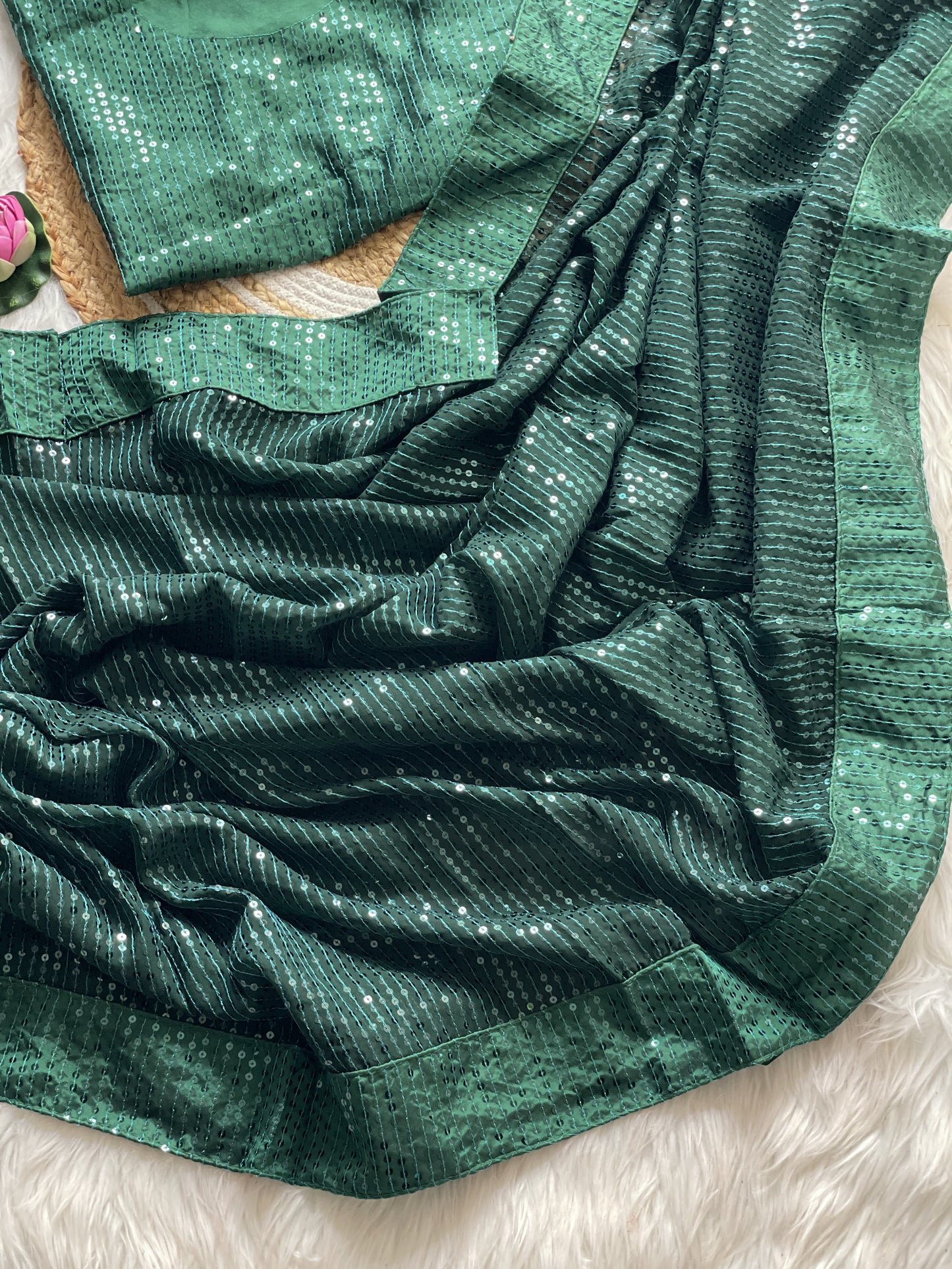 Party Wear Sequence Work Georgette Saree Blouse