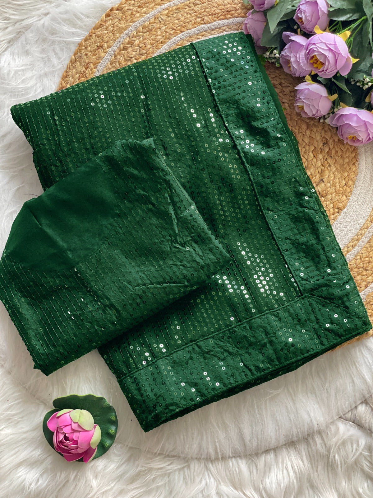 Party Wear Sequence Work Georgette Saree Blouse