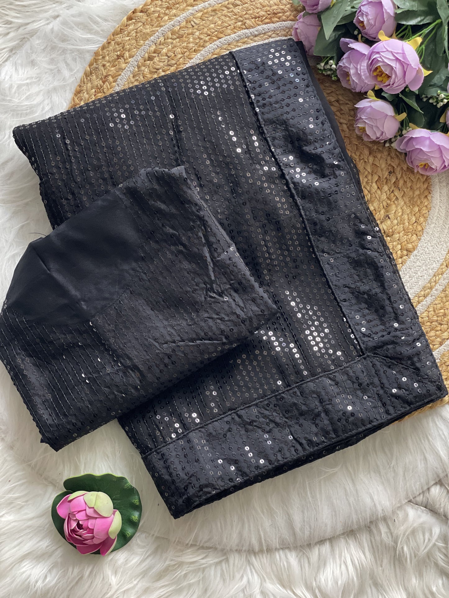 Party Wear Sequence Work Georgette Saree Blouse