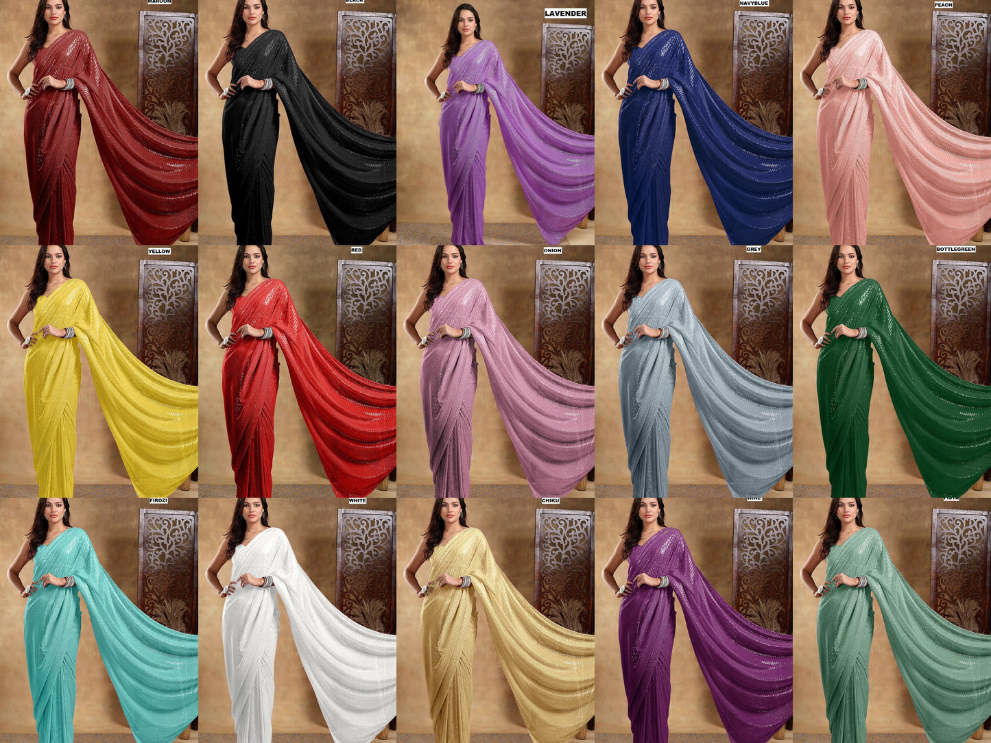 Party Wear Georgette Sequence Work Saree Blouse
