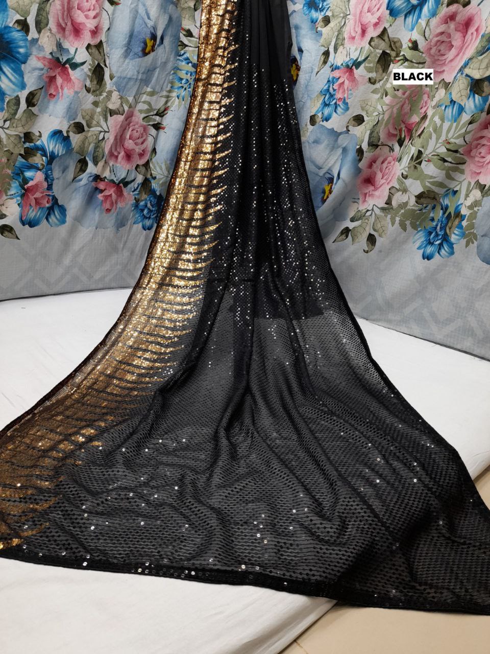 Designer Sequence Work Georgette Saree