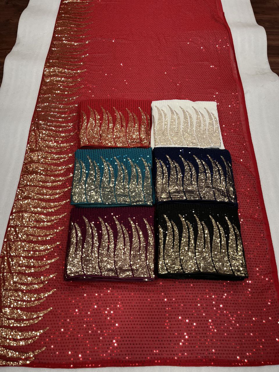 Designer Sequence Work Georgette Saree