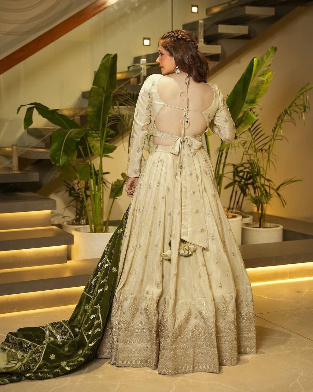 Party Wear Silk Lehenga Choli with Heavy Work Velvet Dupatta