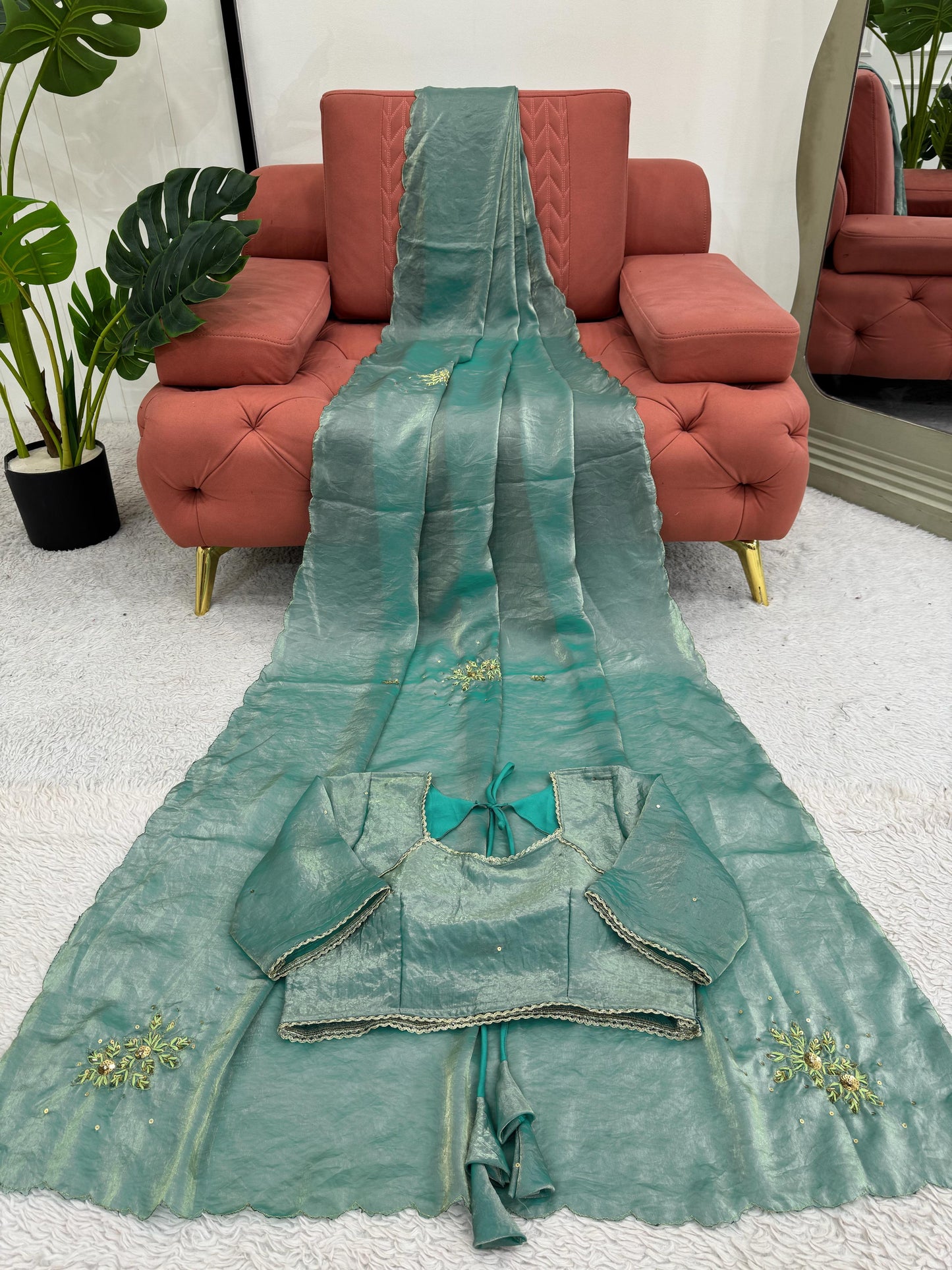 Party Wear Handwork Silk Saree