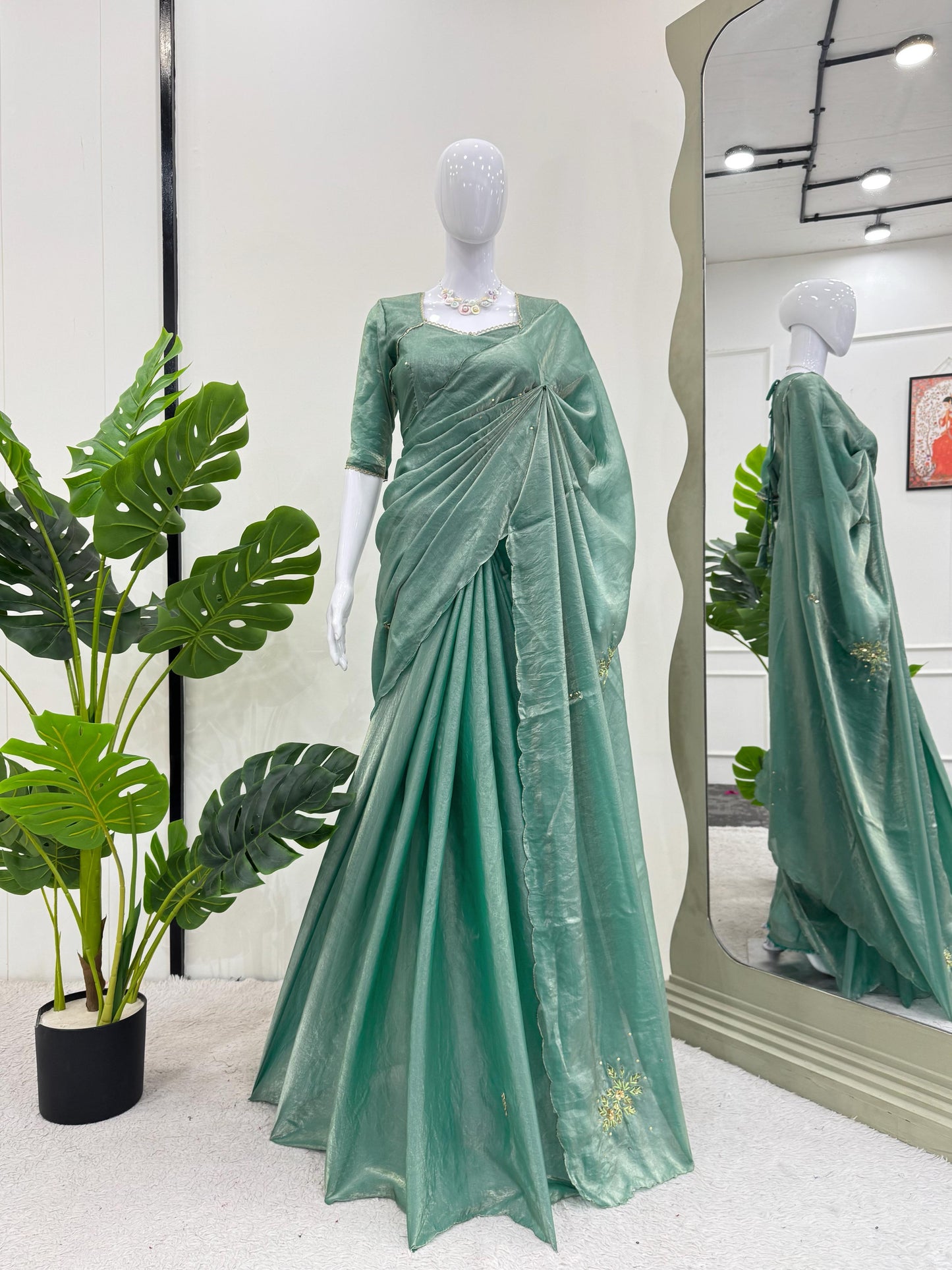 Party Wear Handwork Silk Saree