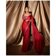 Load image into Gallery viewer, Red Color Rangoli Silk Real Mirror Work Saree Blouse
