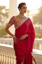 Load image into Gallery viewer, Party Wear Red Rangoli Silk Real Mirror Work Saree Blouse
