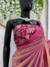 Load image into Gallery viewer, Wedding Wear Plain Silk Designer Saree with Jacquard Blouse
