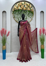 Load image into Gallery viewer, Wedding Wear Plain Silk Designer Saree with Jacquard Blouse
