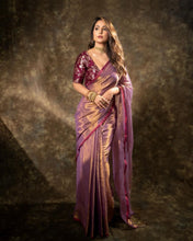 Load image into Gallery viewer, Wedding Wear Plain Silk Designer Saree with Jacquard Blouse
