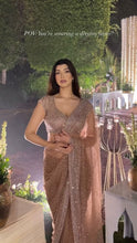 Load image into Gallery viewer, Skin Color Soft Net Sequence Work Saree
