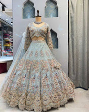 Load image into Gallery viewer, Wedding Wear Pista Color Net Coding Work Lehenga Choli
