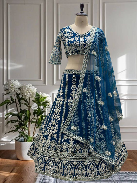Wedding Special Soft Net Lehenga Choli with Codding Work