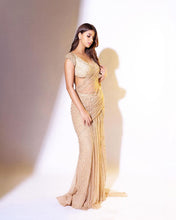 Load image into Gallery viewer, Suhana Wear Skin Color Sequence Work Net Saree
