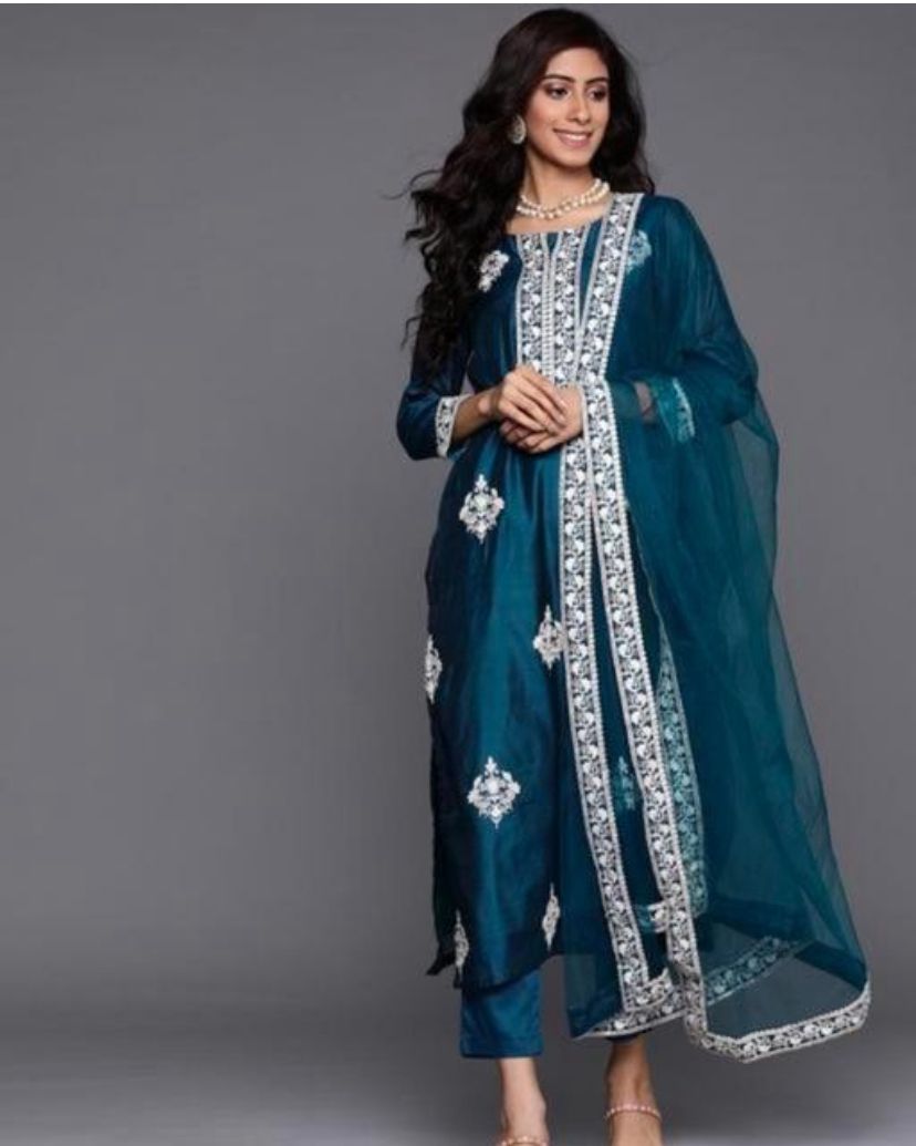 Party Wear Blend Cotton Ready to Wear Salwar Suit Collection