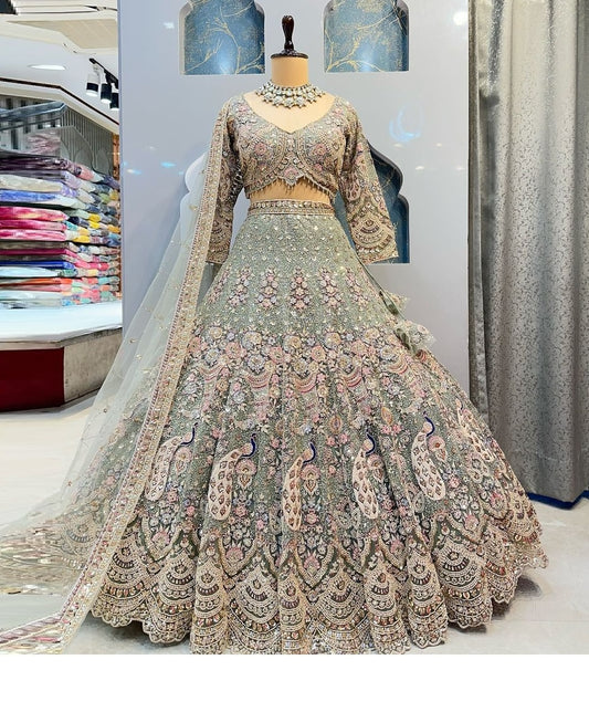 Function Wear Soft Net Coding Work Lehenga Choli