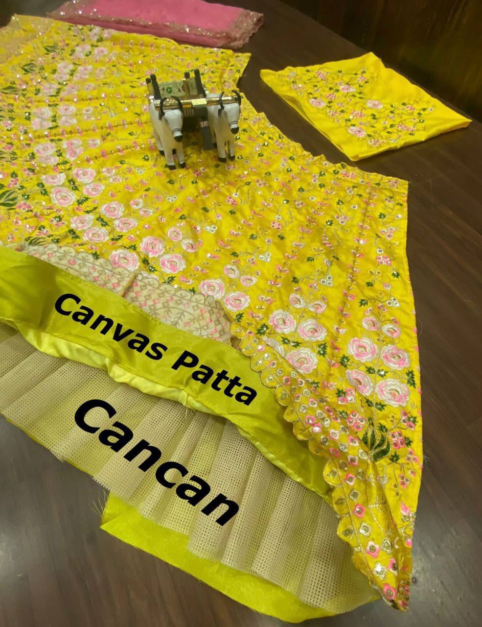 Mehndi Wear Satin Silk Semi Stitched Lehenga Choli