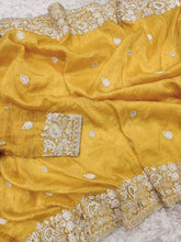 Load image into Gallery viewer, Yellow Silk Embroidered Saree Blouse
