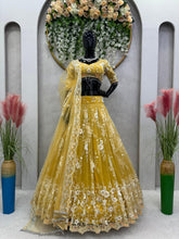 Load image into Gallery viewer, Jasmine : Yellow Soft Net Lehenga Choli
