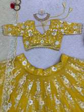 Load image into Gallery viewer, Jasmine : Yellow Soft Net Lehenga Choli
