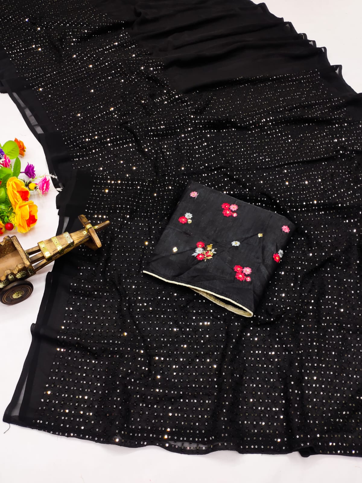 Divine  Black Color Saree Festival Wear Saree For Women