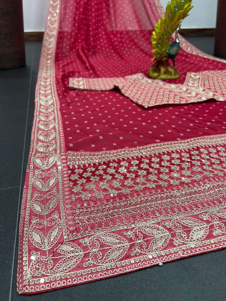 Codding Worked Designer Wedding Wear Tabby Silk Saree With Banglori Silk Codding And Sequence Work Blouse