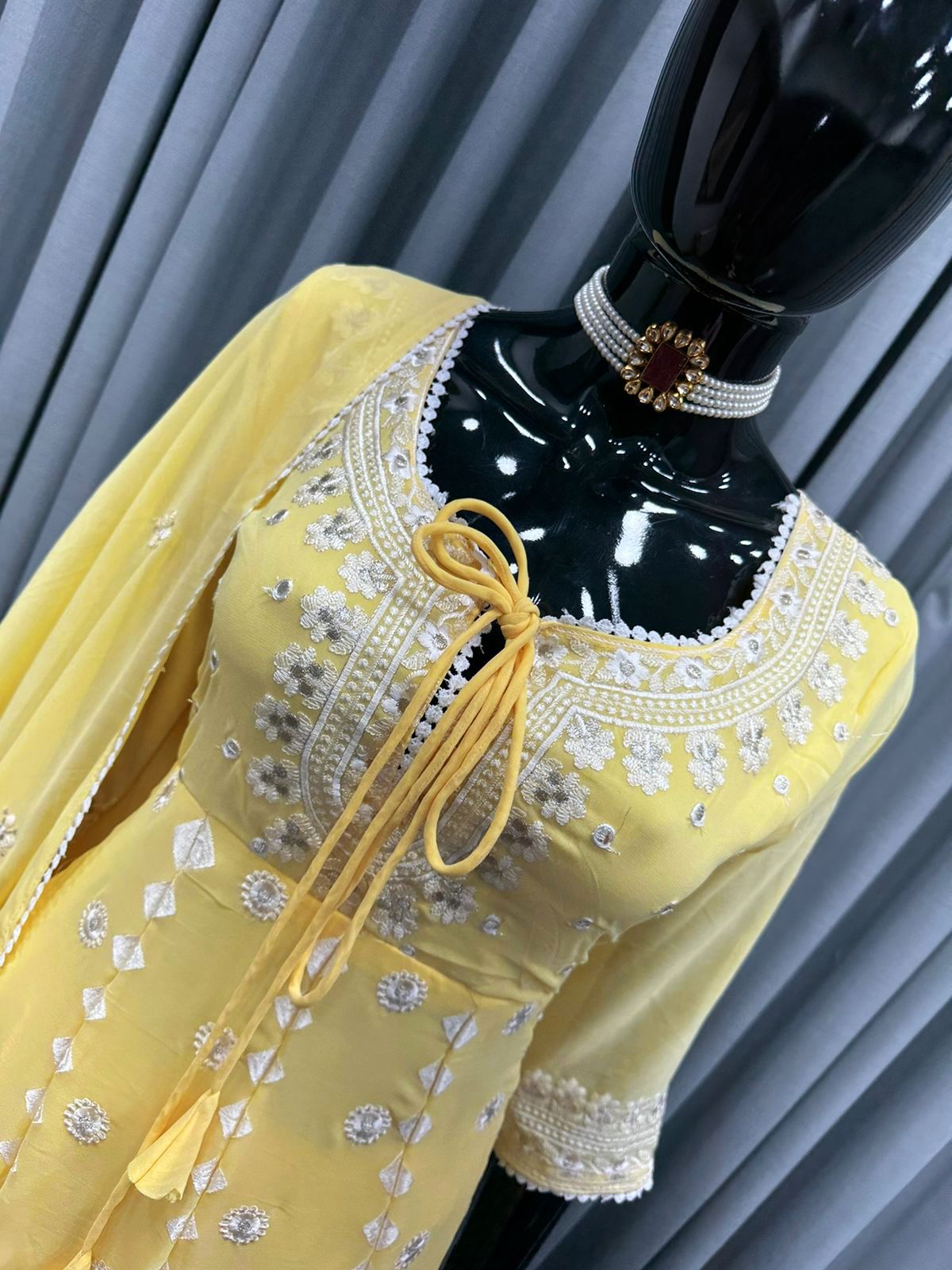 Unique Georgette  Embroidery With Fancy Dori latkan  With  Embroidery Work  Salwar Suit For Women