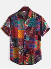 Load image into Gallery viewer, Ethnic Pattern Cotton Floral Printed Casual Shirts For Men

