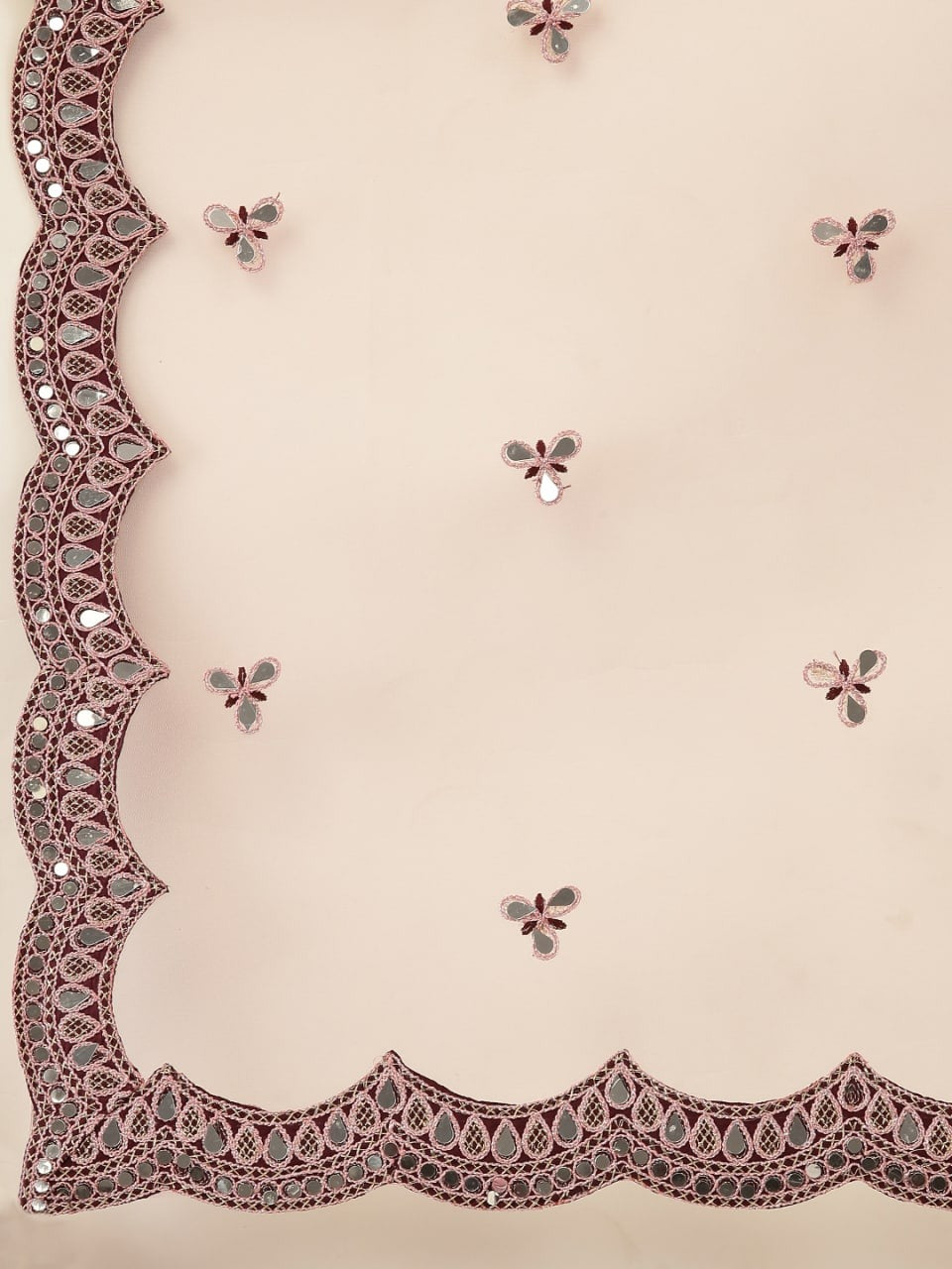 Classic Pink Color Occasion Wear Satin Silk Mirror Work Lehenga Choli For Ladies