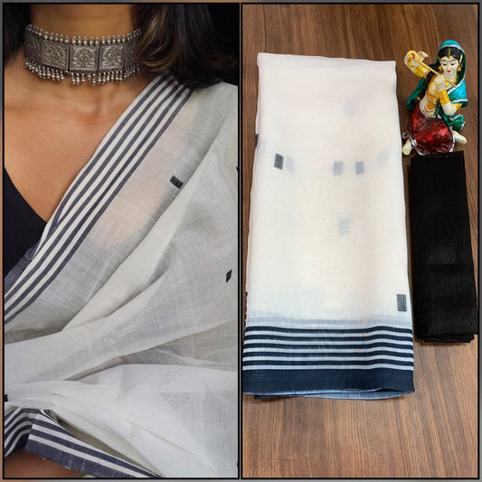 Attractive White Color Cotton Printed Fancy Saree Blouse For Ladies