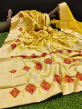Load image into Gallery viewer, Amazing Soft Silk Banarasi Silver Zari Weaving Work Wedding Wear Saree Blouse Designer

