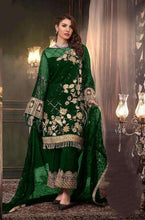 Load image into Gallery viewer, Lovable Green Color Occasion Wear Net Embroidered Work Salwar Suit
