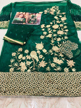 Load image into Gallery viewer, Lovable Green Color Occasion Wear Net Embroidered Work Salwar Suit
