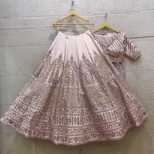 Adorable Baby Pink Color Designer Silk Satin Coding Thread Sequence Diamond Embroidered Work Lehenga Choli