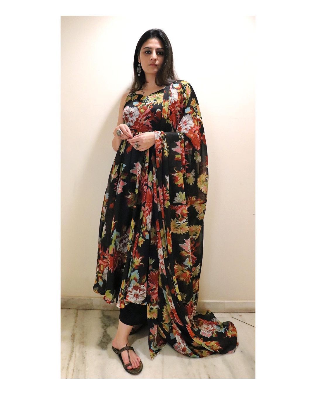 Starling Black Color Georgette Digital Printed Function Wear Salwar Suit