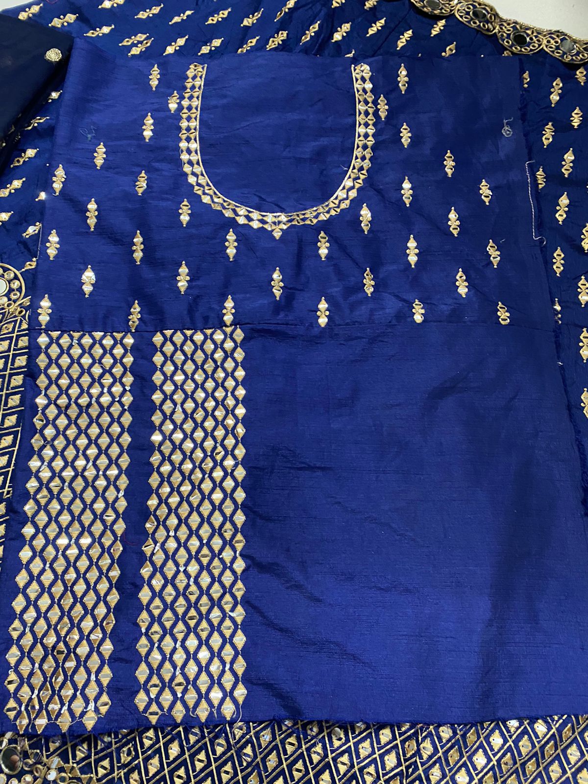Wedding Wear Blue Color Real Mirror Work Lehenga Choli