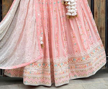 Load image into Gallery viewer, Peach color Designer Lehenga choli for Wedding &amp; Engagement Function
