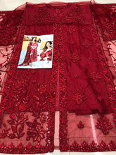 Load image into Gallery viewer, Flabulous Red Color Net Designer Sequence Work Salwar Suit
