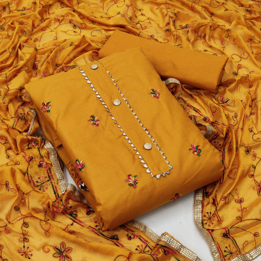 Knockout Cotton Embroidered Work Cotton Party Wear Salwar Suit For Women