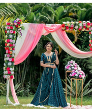 Load image into Gallery viewer, Striking Rama Blue Color Silk Sequence Work Lehenga Choli For Wedding Wear
