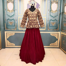 Load image into Gallery viewer, Appealing Maroon Color Crape Embroidered Work Lehenga Choli For Women
