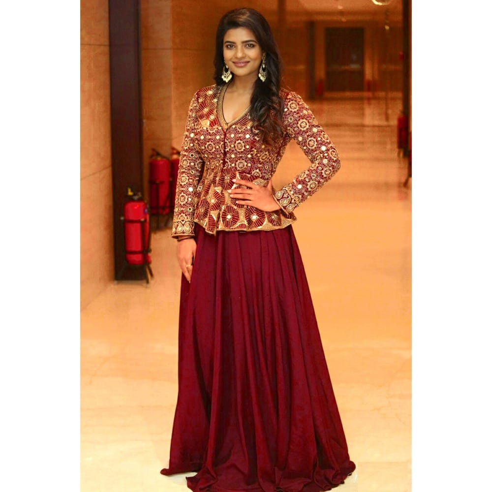 Appealing Maroon Color Crape Embroidered Work Lehenga Choli For Women