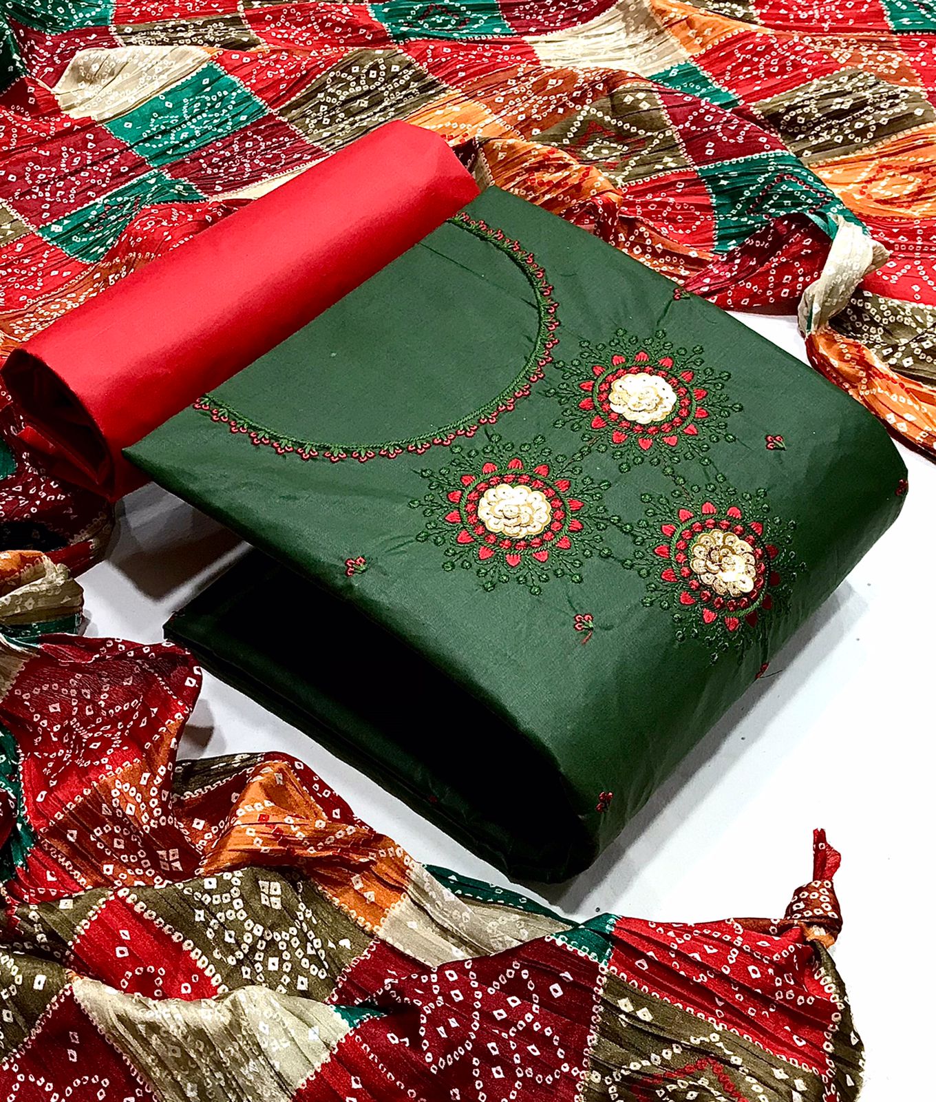 Starling Cotton Embroidered Work Salwar Suit For Women