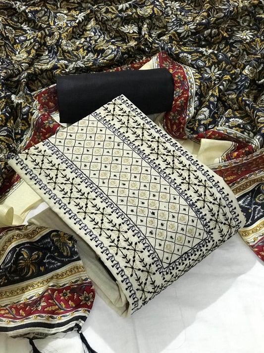 Stunning Cotton Printed Hand Work Salwar Suit For Women