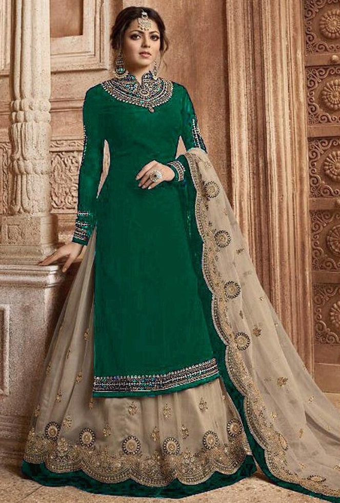 Dashing Wear Georgette Embroidered Work Semi Stitched Suit For Women