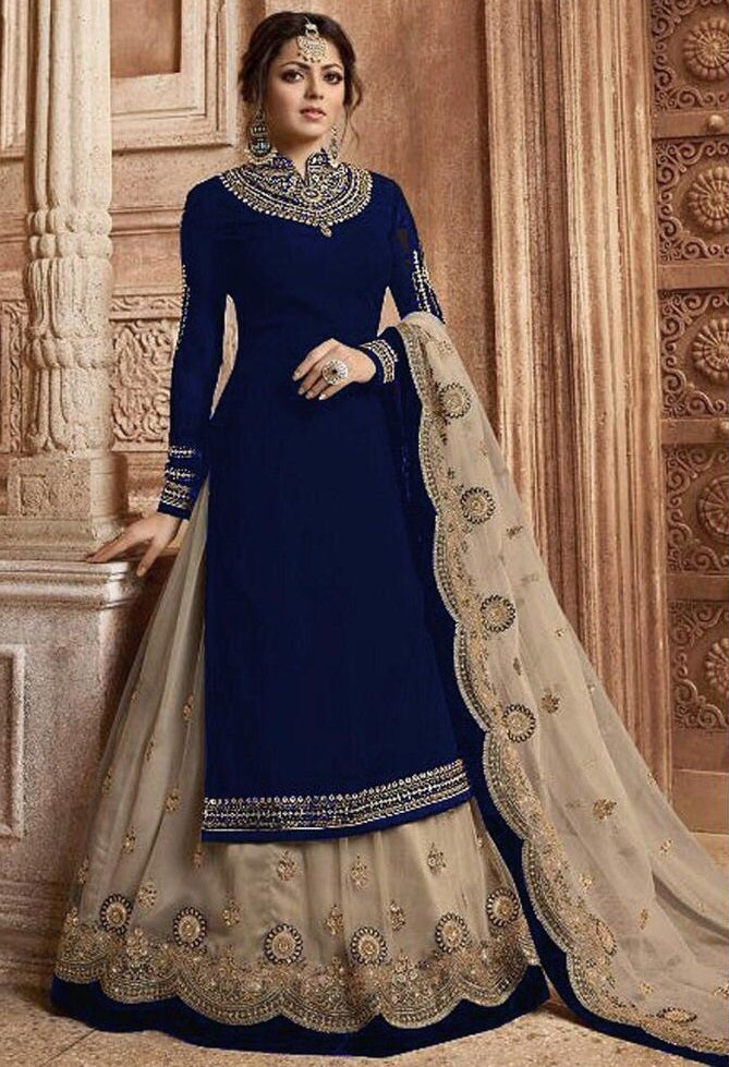 Dashing Wear Georgette Embroidered Work Semi Stitched Suit For Women