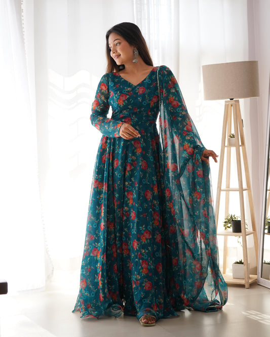 Party Wear Georgette Ready to Wear Gown