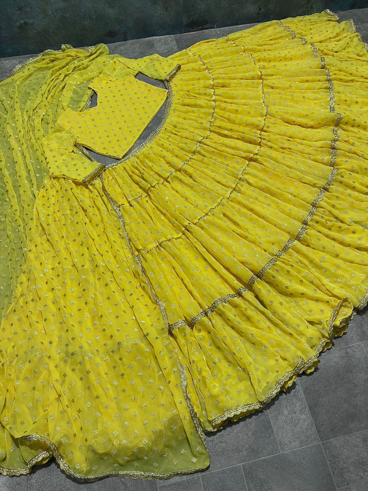 Ravishing Yellow Color Georgette Embroidered Work Lehenga Choli Design